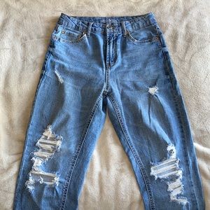 Distressed Mom Jeans